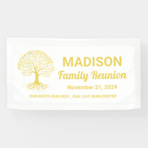 personalised minimal white family reunion banner
