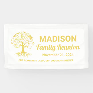 personalised minimal white family reunion banner