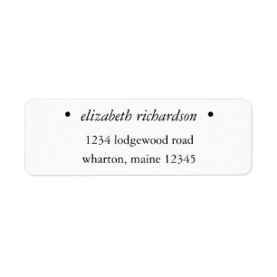 Personalised Minimalist-1 W&B Return Address Label