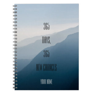 Personalised minimalist 365 days 365 new chances notebook