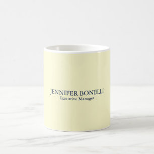 Personalised minimalist add your name cream colour coffee mug
