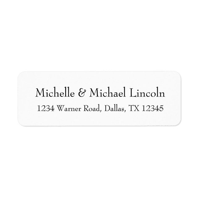 Personalised Minimalist B & W Address Labels (Front)