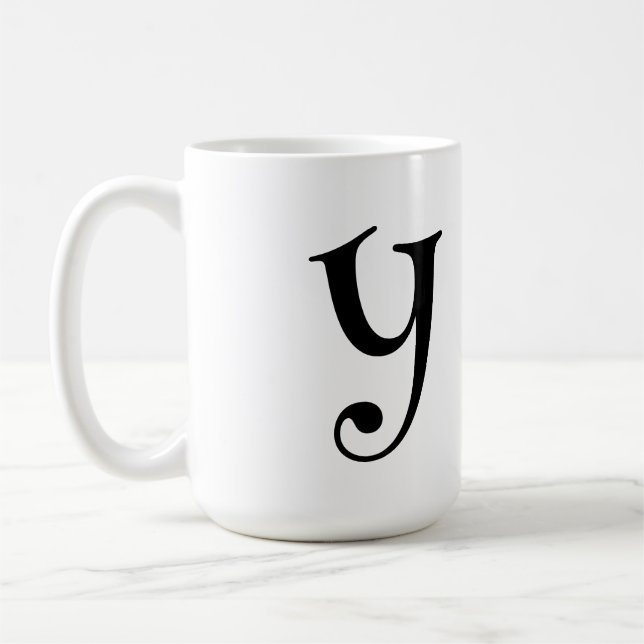 Personalised Minimalist Black & White  Coffee Mug (Left)