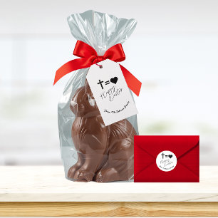 Personalised Minimalist Black & White Happy Easter Gift Tags