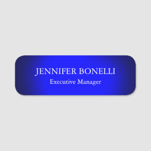 Personalised minimalist blue add your name tag