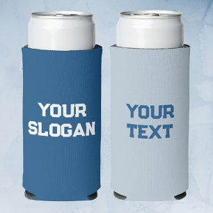Personalised Minimalist Blue Colours Seltzer Can Cooler