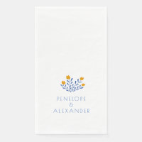 Personalised Minimalist Blue Yellow Flower Wedding