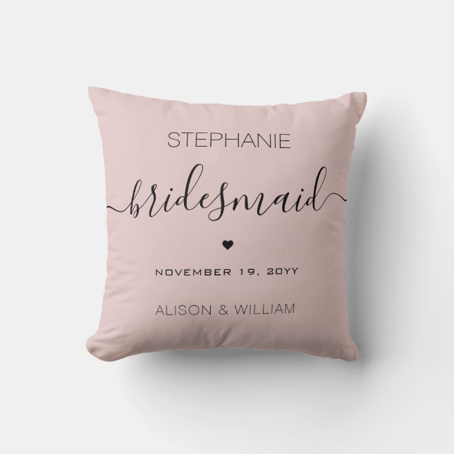Personalised Minimalist Bridesmaid Custom Gifts Cushion (Front)
