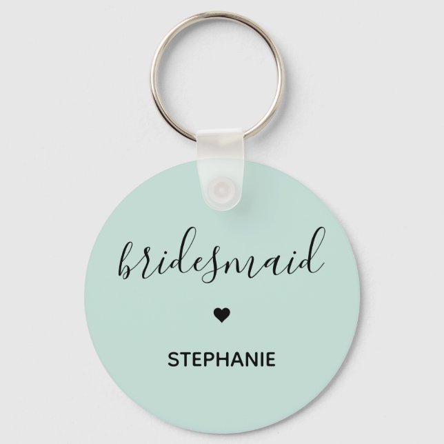 Personalised Minimalist Bridesmaid Custom Gifts Key Ring (Front)