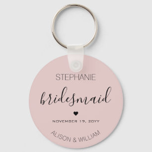 Personalised Minimalist Bridesmaid Custom Gifts Key Ring