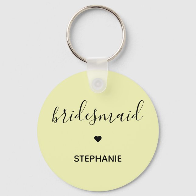 Personalised Minimalist Bridesmaid Custom Gifts Key Ring (Front)