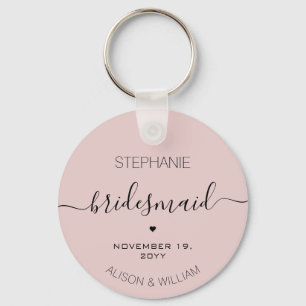 Personalised Minimalist Bridesmaid Custom Gifts Key Ring