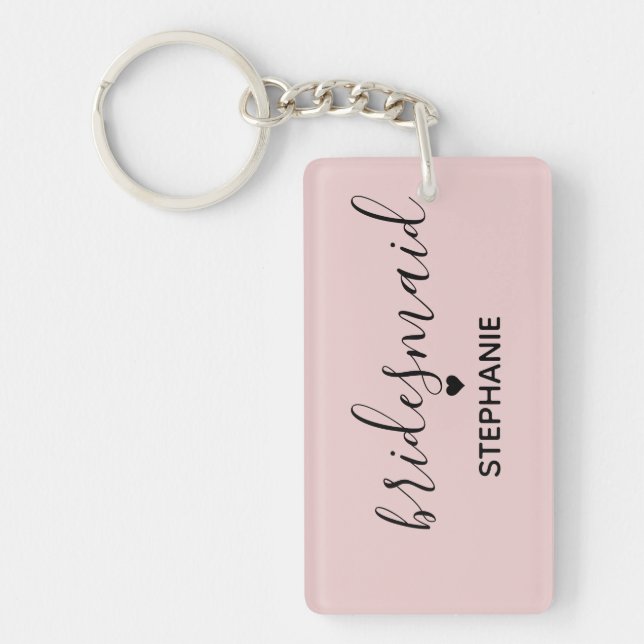 Personalised Minimalist Bridesmaid Custom Gifts Key Ring (Front)