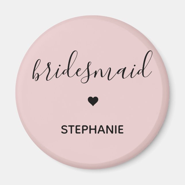 Personalised Minimalist Bridesmaid Custom Gifts Magnet (Front)