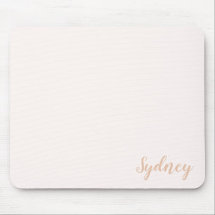 Personalised Minimalist Calligraphy Name Blush Tan Mouse Pad