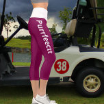 Personalised Minimalist Chic Wine White Name Yoga Capri Leggings<br><div class="desc">Elevate your activewear with these Personalised Minimalist Chic Wine and White Typography Pet Cat Animal Name Custom Text Yoga Capri Leggings. Designed for style and performance, these ladies' sporty chic activewear pants offer a sleek, modern look with a custom name design in a large open sans font. Perfect for yoga,...</div>
