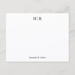 Personalised Minimalist Classic Two Monogram Card