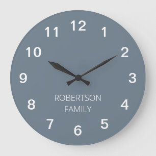 Personalised Minimalist Cool Grey Wall Clock