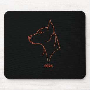 Personalised Minimalist Doberman Line Art Desk Mat Mouse Pad