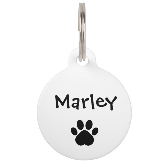 Personalised Minimalist Dog Round Pet Tag (Front)