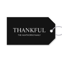 Personalised Minimalist Elegant Black Thankful