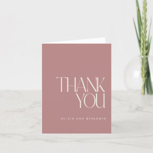 Personalised Minimalist Elegant Dusty Rose Modern Thank You Card