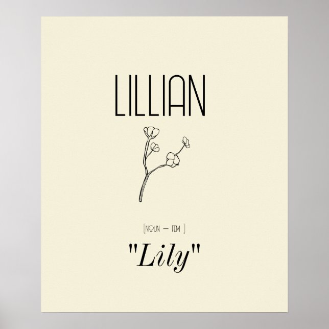 Personalised Minimalist Floral Wall Art  (Front)