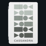 Personalised Minimalist Geometric Monochrome Grey  iPad Pro Cover<br><div class="desc">Protect your iPad in style with this sleek, minimalist cover featuring a modern geometric design in monochrome shades. Perfect for lovers of clean, contemporary aesthetics, this customisable cover includes a variety of shapes in a gradient from light to dark grey, creating a sophisticated look. Add your name for a personal...</div>