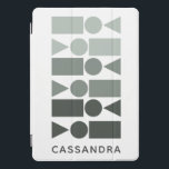 Personalised Minimalist Geometric Monochrome Grey  iPad Pro Cover<br><div class="desc">Protect your iPad in style with this sleek, minimalist cover featuring a modern geometric design in monochrome shades. Perfect for lovers of clean, contemporary aesthetics, this customisable cover includes a variety of shapes in a gradient from light to dark grey, creating a sophisticated look. Add your name for a personal...</div>