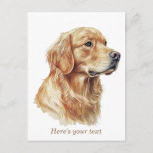 Personalised Minimalist Golden Retriever  Postcard
