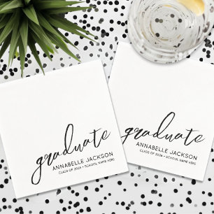Personalised Minimalist Graduation Napkin