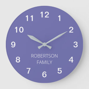 Personalised Minimalist Lavender Purple Wall Clock