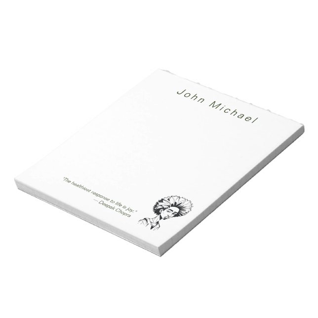 Personalised Minimalist Lineart  Notepad (Rotated)