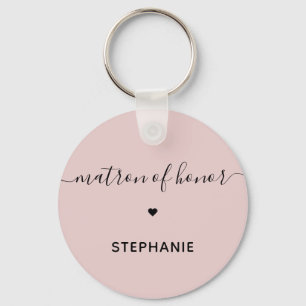 Personalised Minimalist Matron of Honour Custom Key Ring