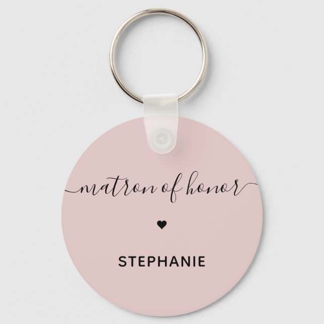 Personalised Minimalist Matron of Honour Custom Key Ring (Front)