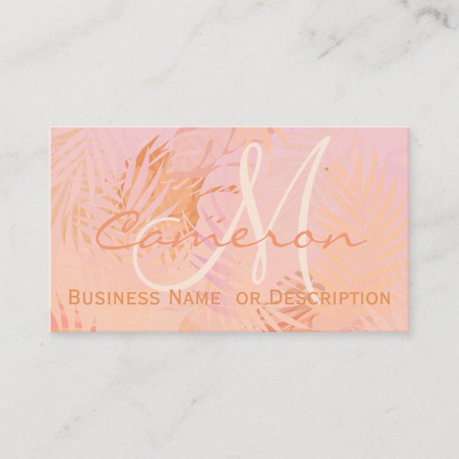 Personalised Minimalist Modern Peach Fuzz  Business Card (Front)