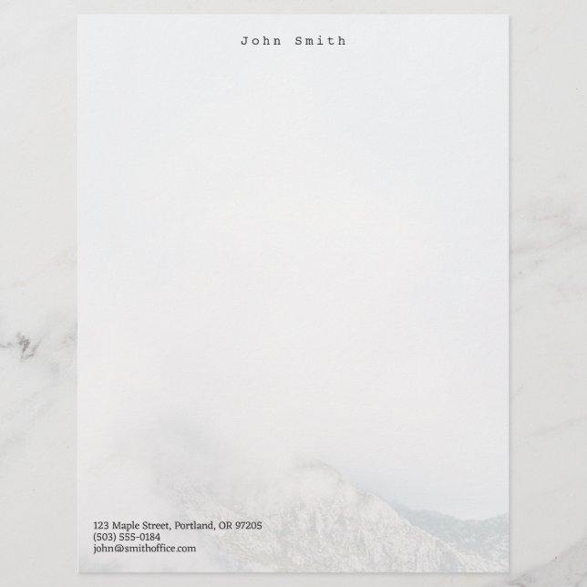 Personalised Minimalist Mountain Custom Letterhead (Front)