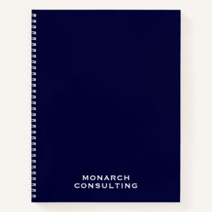 Personalised Minimalist Navy Blue Business Notebook