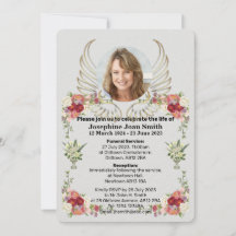 Personalised Minimalist Photo Funeral Invitation