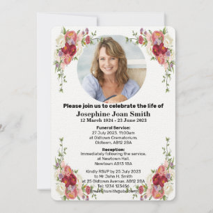 Personalised Minimalist Photo Funeral Invitation