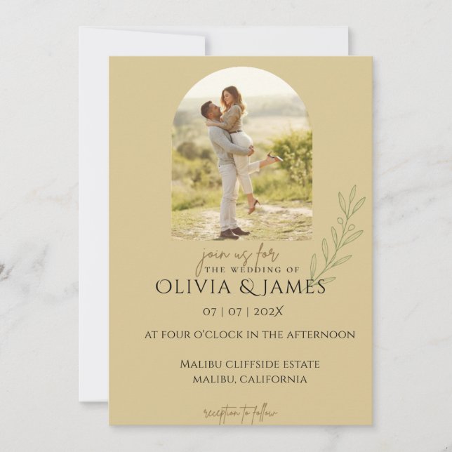 Personalised Minimalist Photo Invitation (Front)