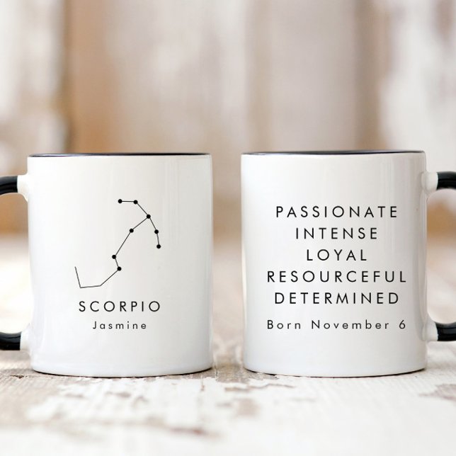 Personalised Minimalist Scorpio Zodiac Sign Mug (Creator Uploaded)