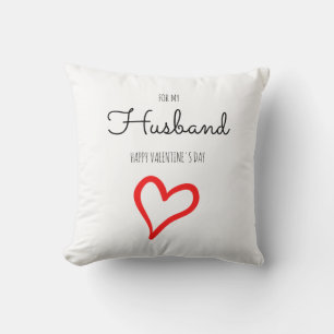 Personalised Minimalist Script Heart Valentine Day Cushion