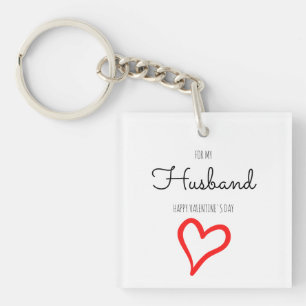 Personalised Minimalist Script Heart Valentine Day Key Ring