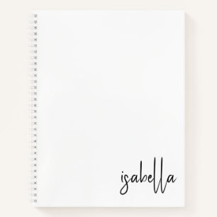 Personalised Minimalist Script Name Spiral Notebook