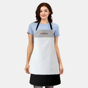 Personalised Minimalist Shades of Grey/Black Apron