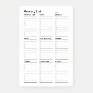 Personalised Minimalist Simple Grocery List Notes