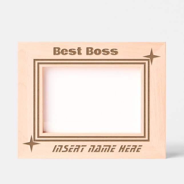 Personalised Minimalist Star Boss  Etched Frames (Front)