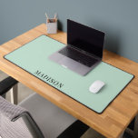Personalised Minimalist Typography Solid Green  Desk Mat<br><div class="desc">Personalised solid mint green desk mat with your name in a simple serif typeface. Minimalist modern typography. For home or office. Perfect for home or office workplace.</div>