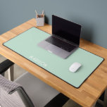 Personalised Minimalist Typography Solid Green  Desk Mat<br><div class="desc">Personalised solid mint green desk mat with your name in a simple typeface. Minimalist modern typography. For home or office. Perfect for home or office workplace.</div>